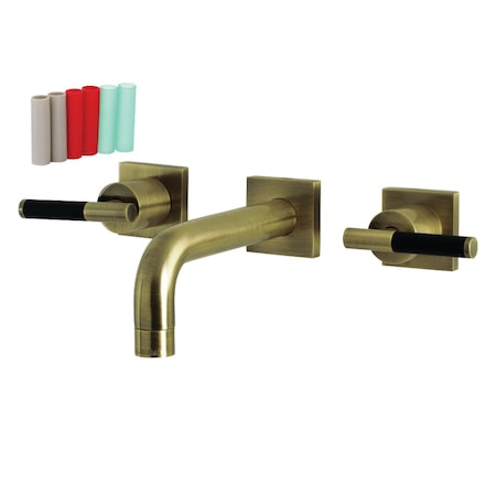 Kingston Brass KS6123CKL Two-Handle Wall Mount Bathroom Faucet, Antique Brass KS6123CKL